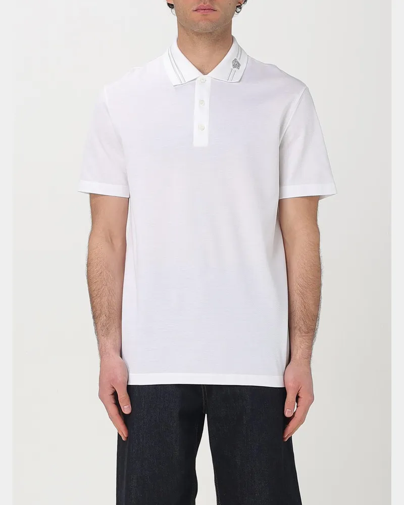 Versace Herren Polo-Shirt mit kurzen Ärmeln Weiß