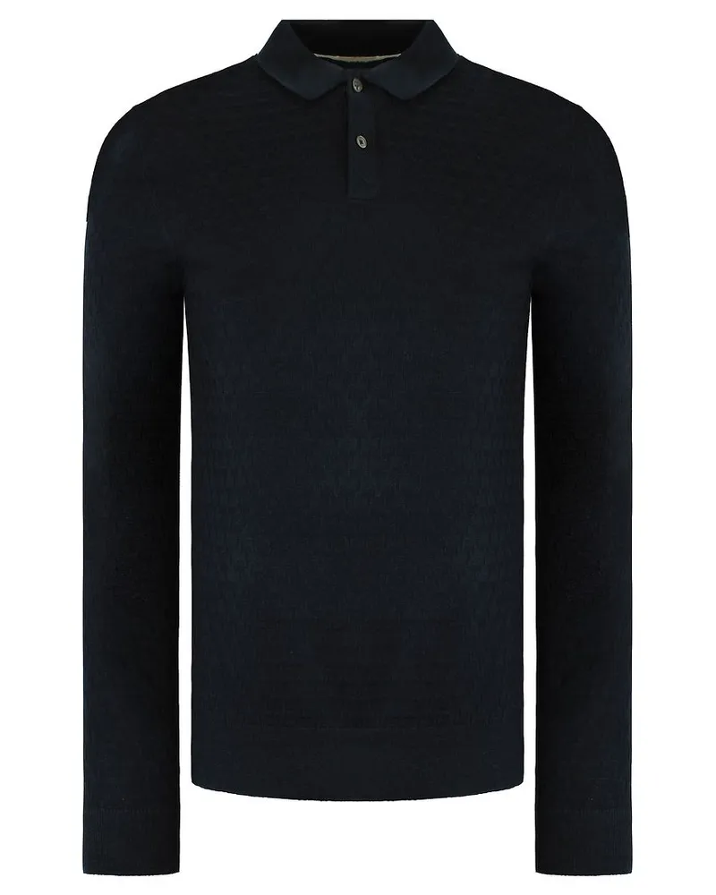 Ted Baker Morar Mens Navy Strick -Polohemd Marineblau