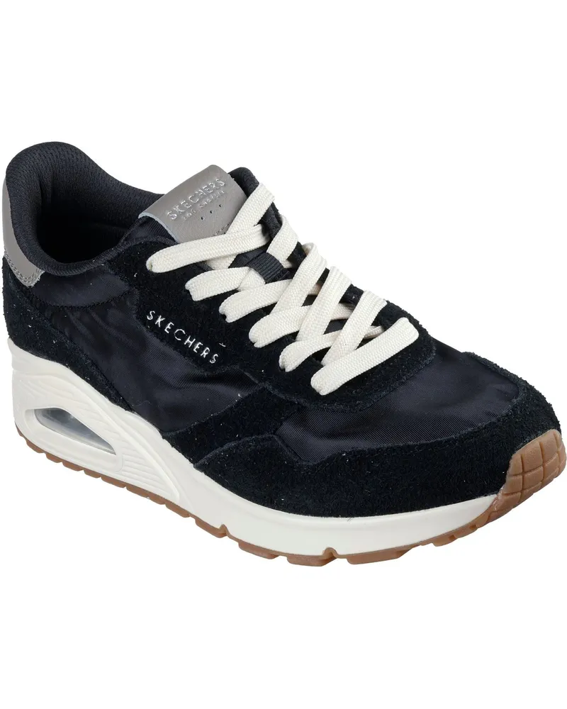 Skechers Uno Vintage Dayz Leder-Sneaker für Damen - Schwarz Schwarz