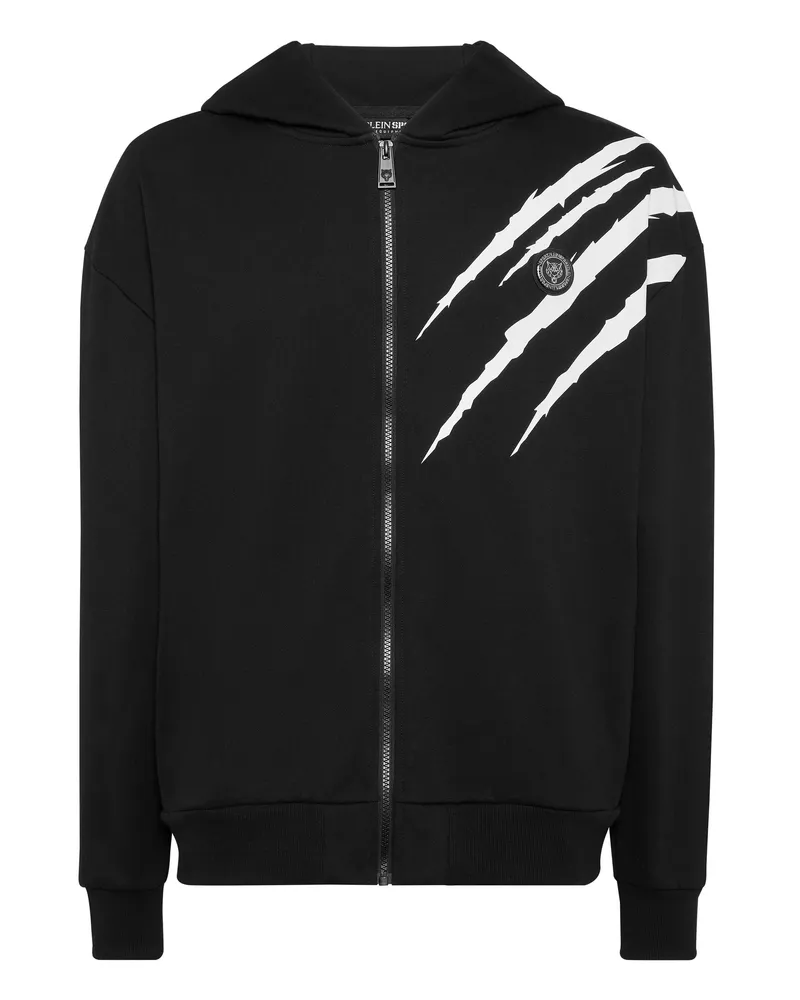 Philipp Plein Kapuzen-Sweatjacket Scratch Schwarz