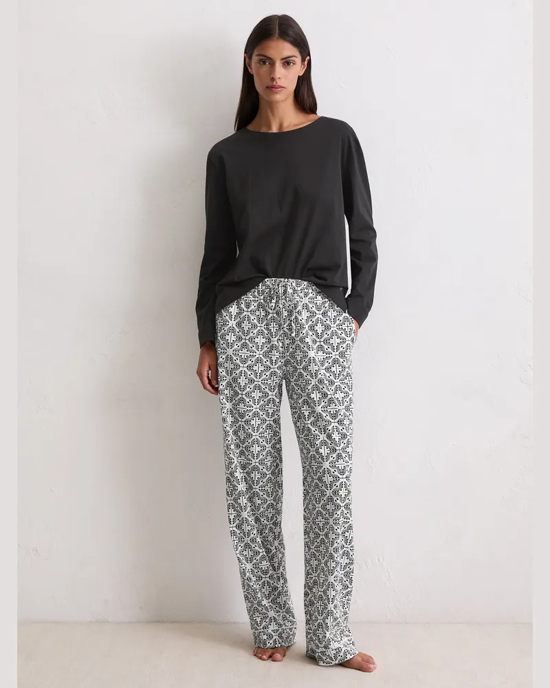 Marc O'Polo Pyjamaoberteil Mix N Match aus Baumwolle - Schwarz Schwarz