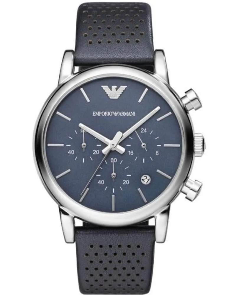 Emporio Armani AR1736 Blauer Chronograph Herrenuhr Grau