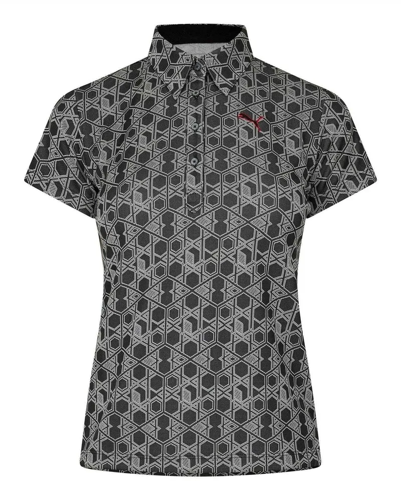 Puma Poloshirt für Damen, Emblem, kurzärmlig (Grau Grau