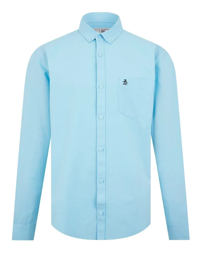 Original Penguin Button-Down-Hemd für Herren, Oxford Baumwolle (Kühles Blau Blau