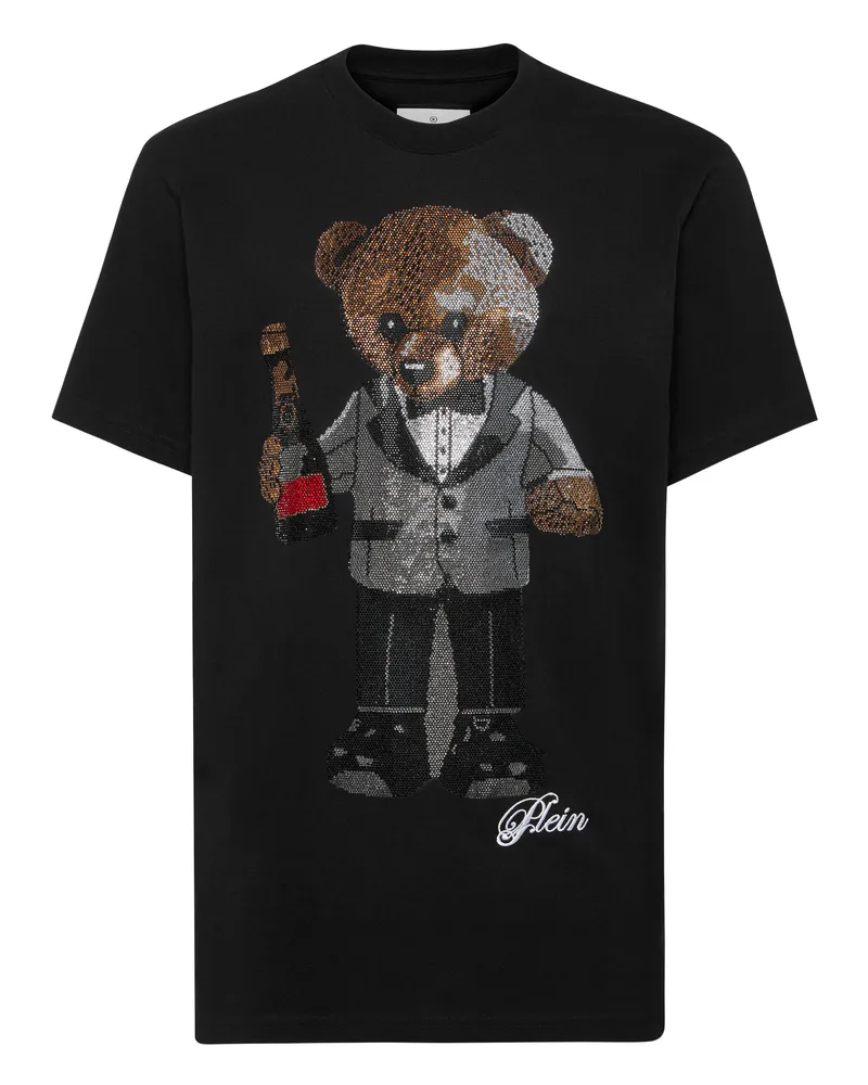 Philipp Plein T-Shirt Rundhalsausschnitt Ss Teddy Schwarz