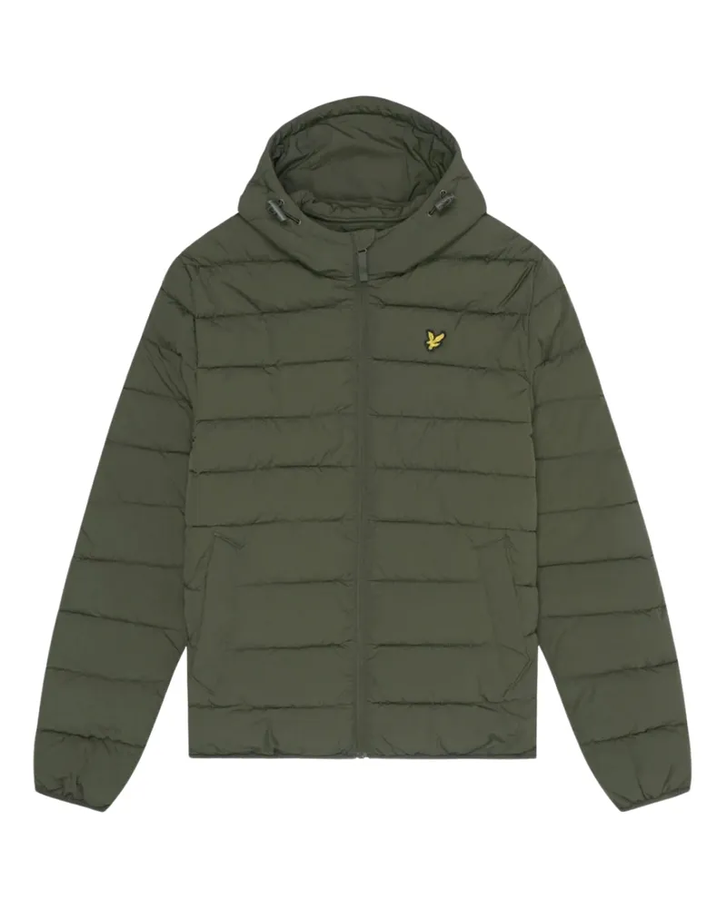 Lyle & Scott Branded Logo Hooded Olivgrüne Pufferjacke Grün