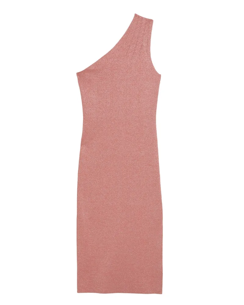 Ted Baker Kaleyy One-Shoulder Lurex-Strickmidikleid - Altrosa Altrosa
