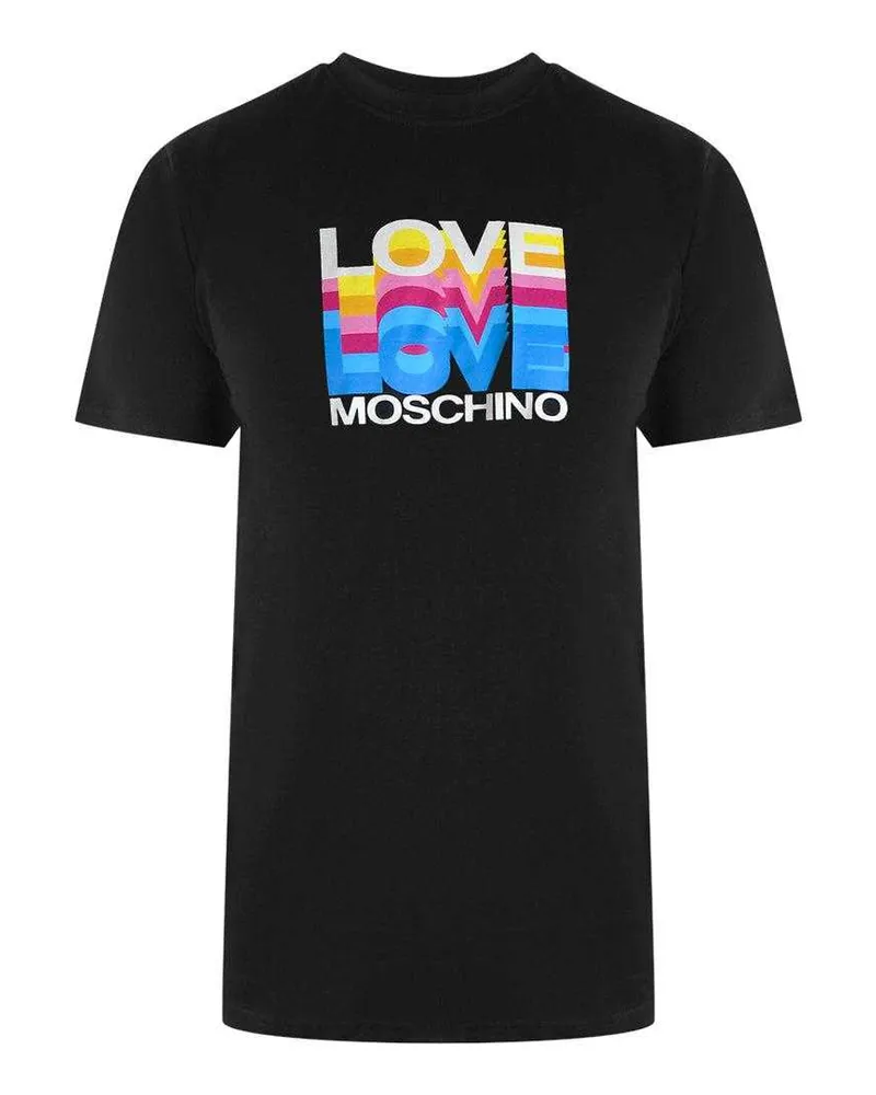 Moschino T-Shirt für Herren, Baumwolle, leger (Schwarz Schwarz