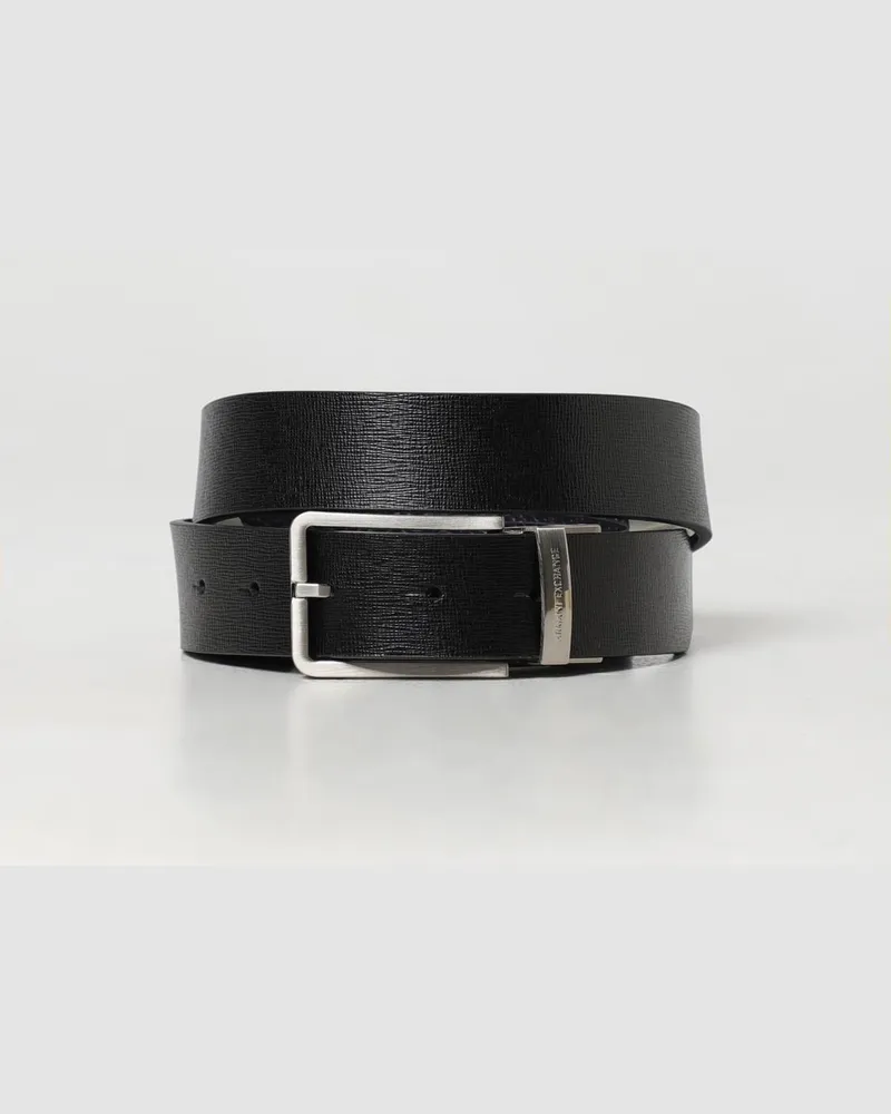 Armani Exchange Wendbarer Leder-Gürtel Schwarz