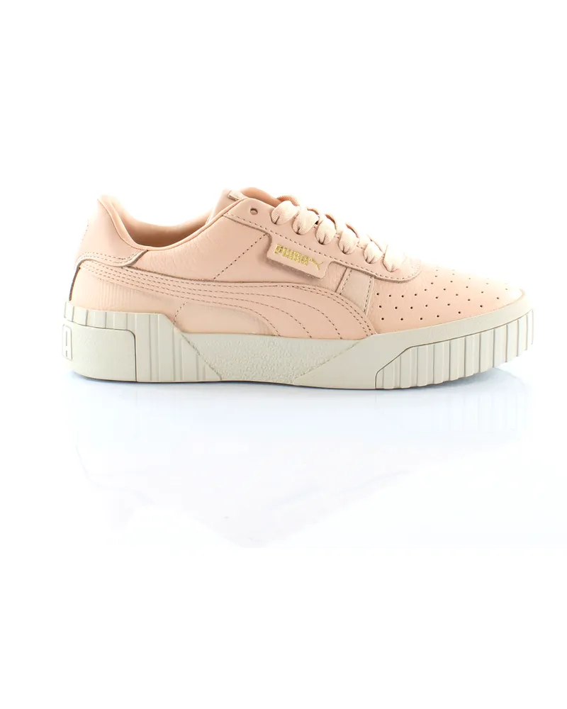 Puma Cali Embs Cream Tan Leder Low Schnüre -up -Womens Trainer 369734 01 Rosa