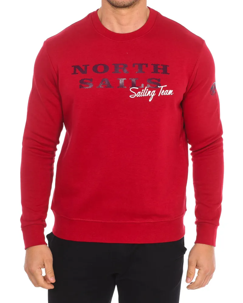 North Sails Langarm Crewneck Sweatshirt 9022970 Herren Dunkelrot