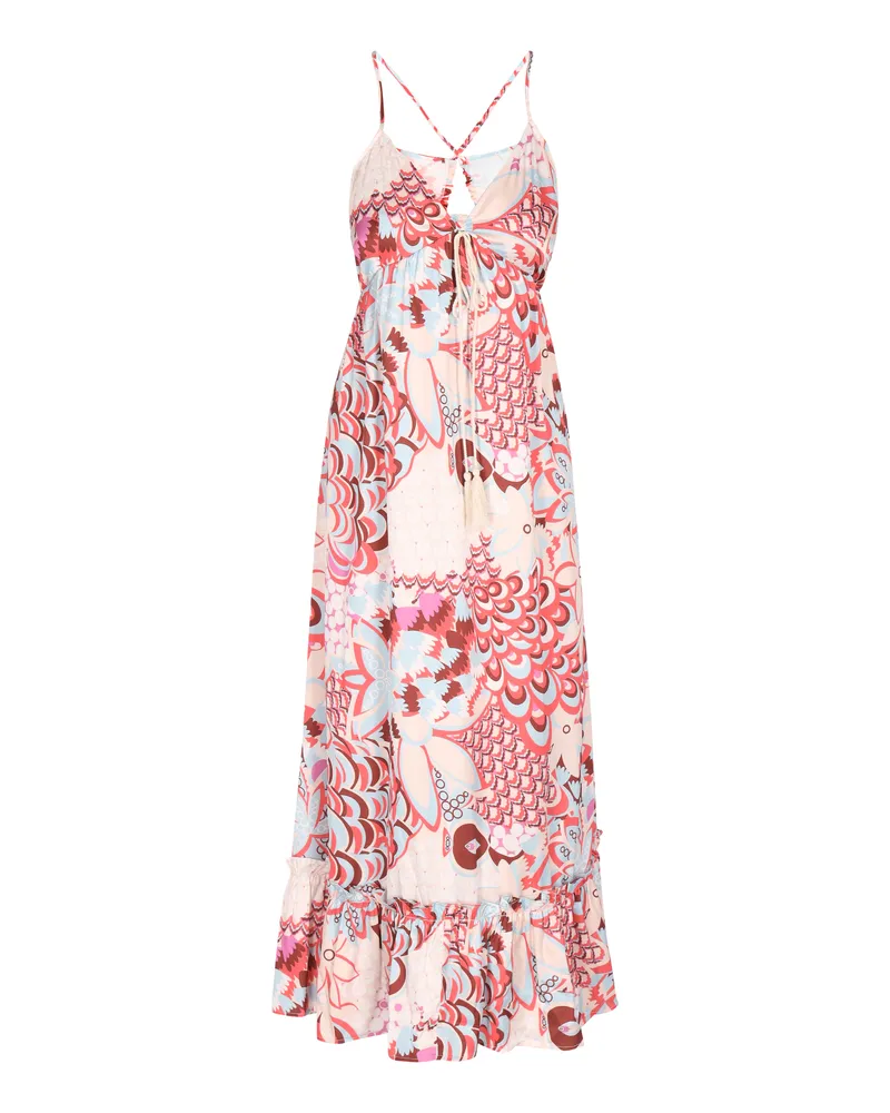 IZIA Kleid Damen Rot Mehrfarbig Mehrfarbig