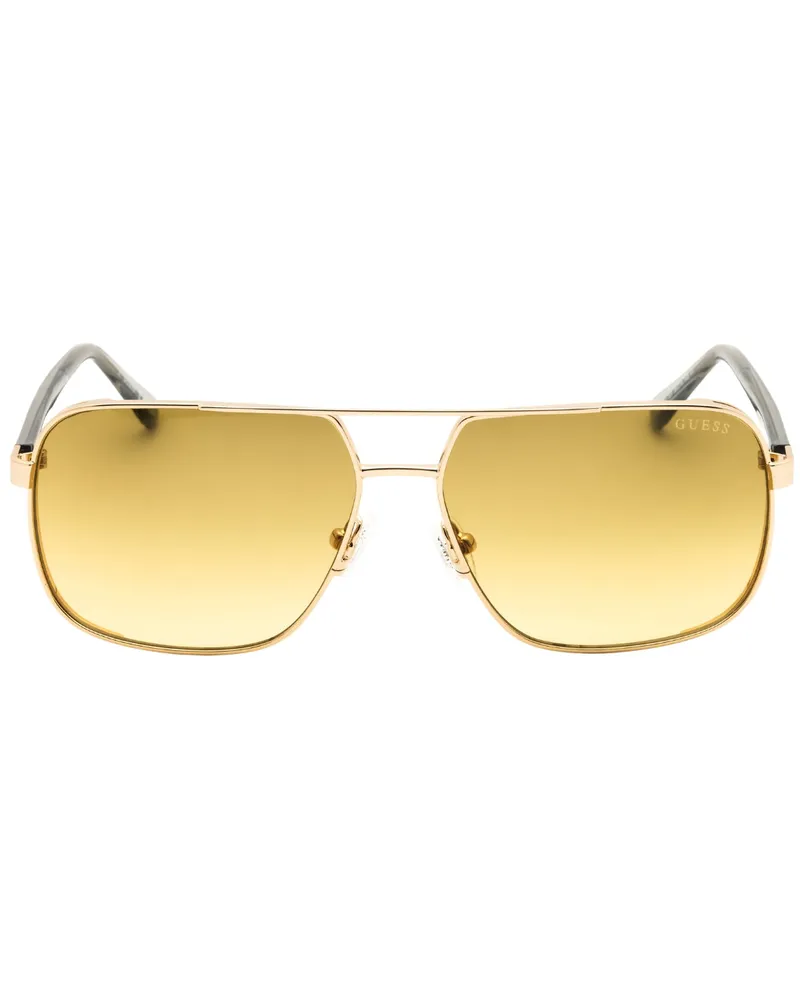 Guess Sonnenbrille, glänzend helles Gold mit braunem Verlaufsglas - Gold Gold