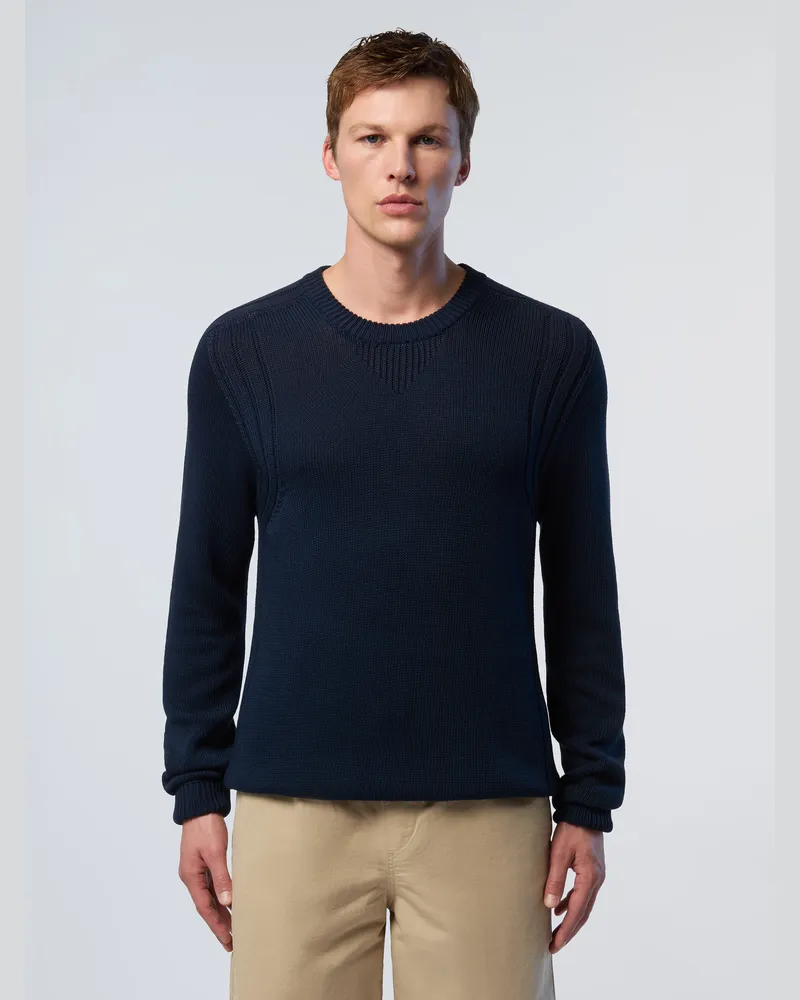 North Sails Pullover Fully fashioned Rundhalsausschnitt Blau