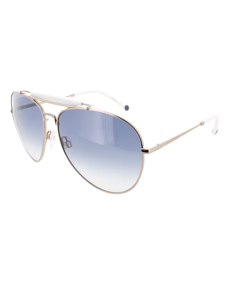Tommy Hilfiger Sonnenbrille mit weißem Balken in Gold Gold