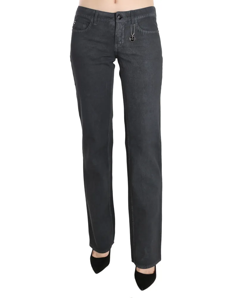 CoSTUME NATIONAL Graue Niedrigbund Gerade Denim Hose Jeans Grau