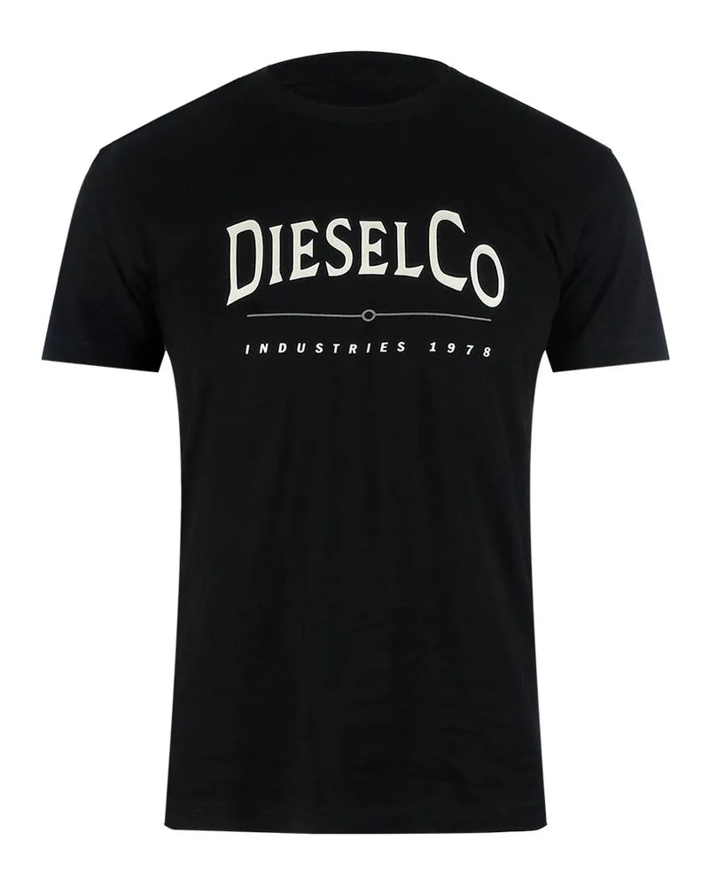 Diesel Industries" T-Shirt für Herren, Premium-Baumwolle (Schwarz Schwarz