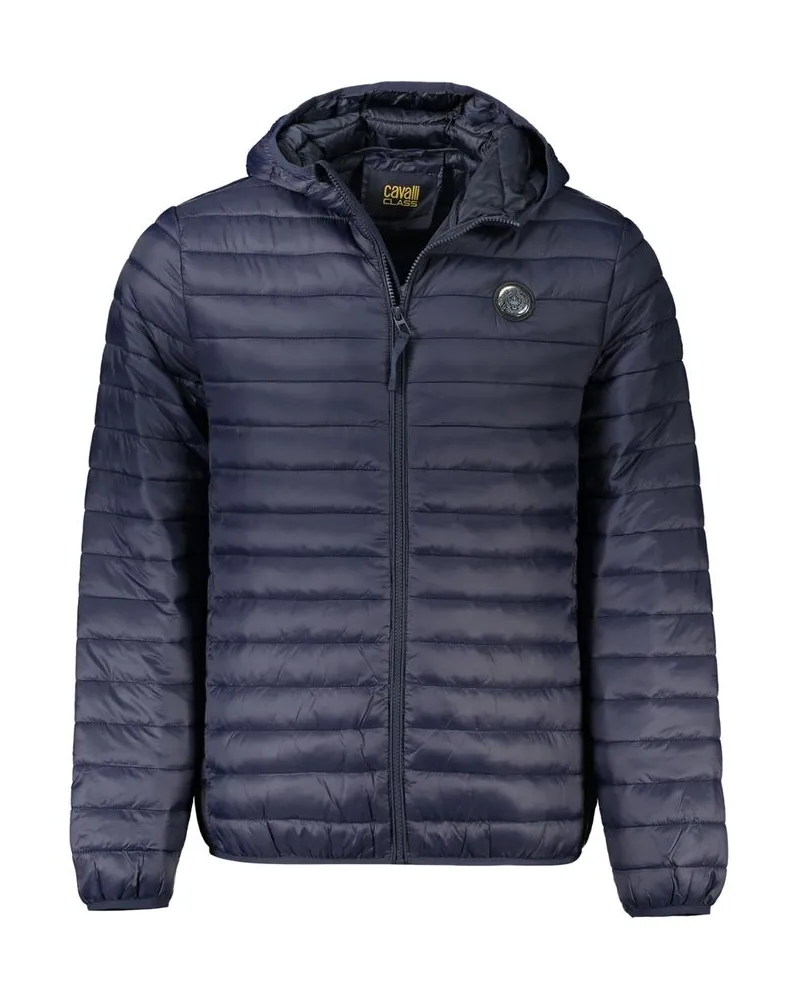 Roberto Cavalli Blaue Polyamid Herrenjacke Blau