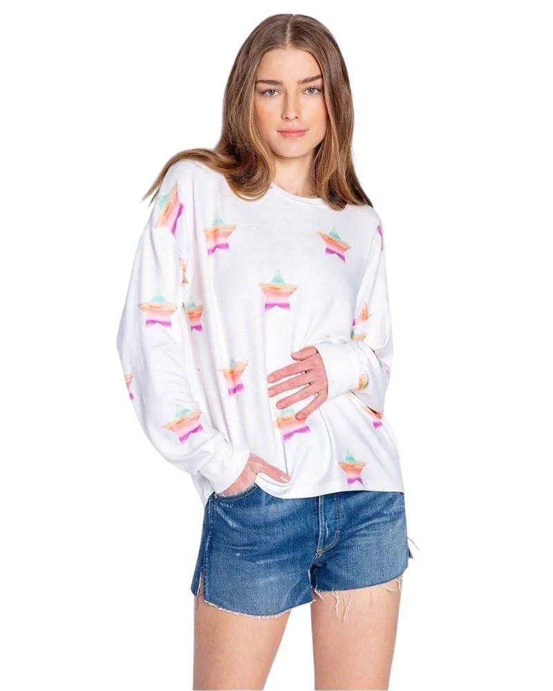 P.J. Salvage Pullover für Damen, Sweatshirt-Stoff, leger (Naturweiß Wollweiß