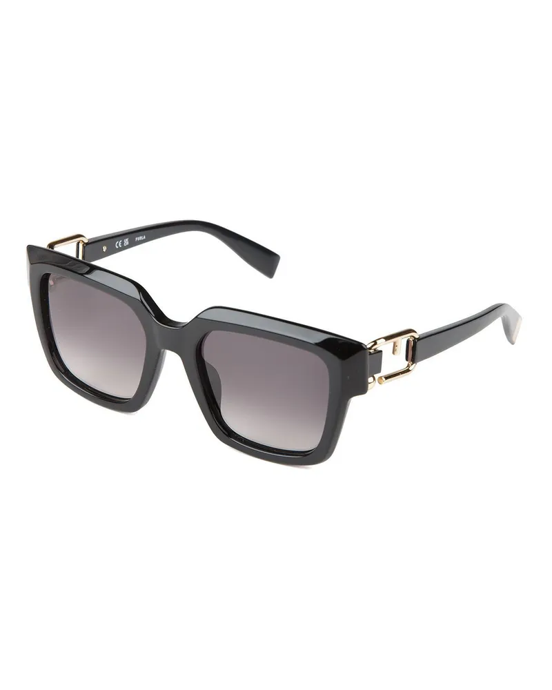 Furla Sonnenbrille Glänzend Schwarz Schwarz