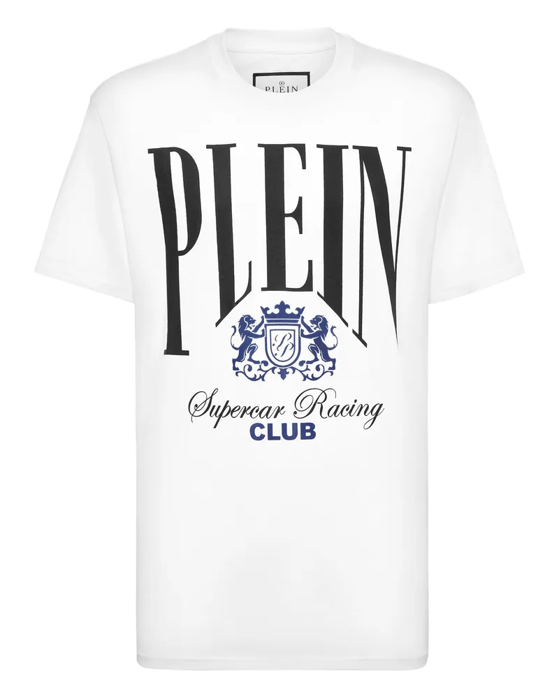 Philipp Plein Rundhals-T-Shirt Racing - Weiß Weiß