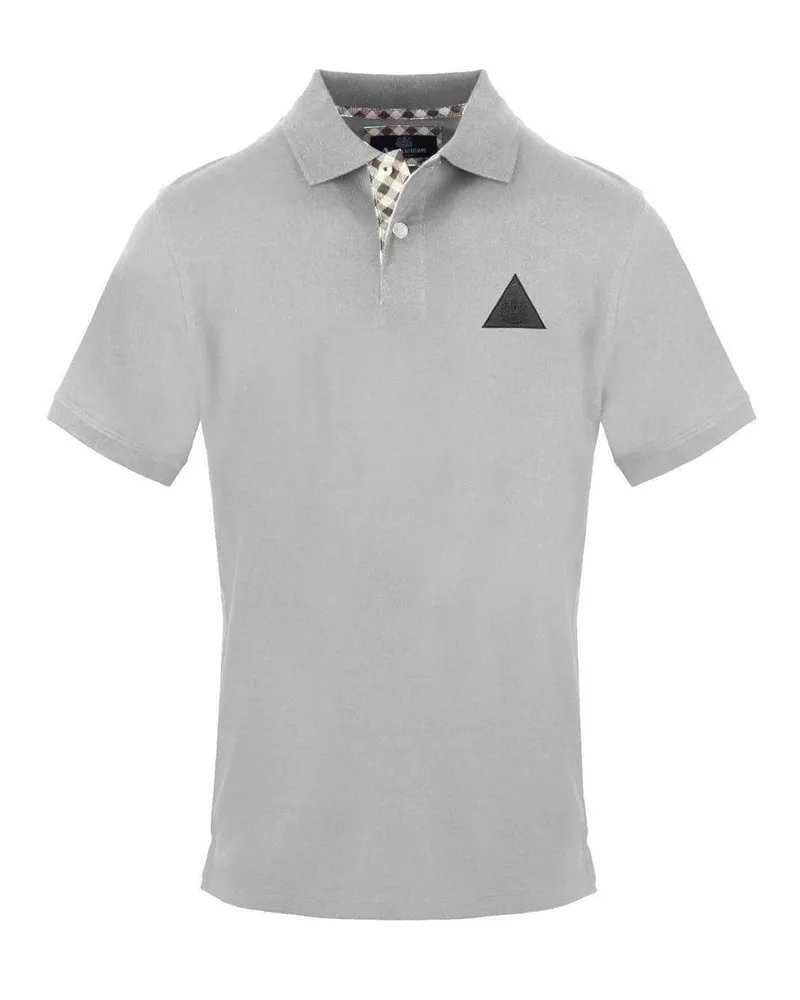 Aquascutum Poloshirt für Herren, Mit Kragen, kurzärmlig (Grau Grau