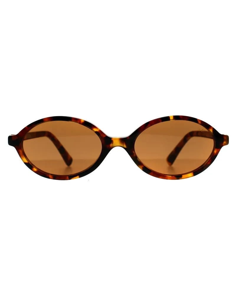 Miu Miu MU04ZS 19P2Z1 ovale Damen-Sonnenbrille - Braun Braun