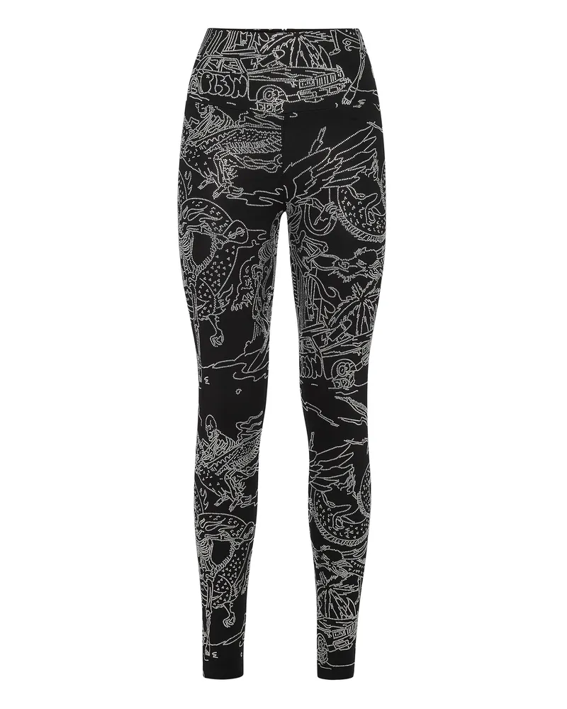 Philipp Plein Leggings Tattoo Schwarz