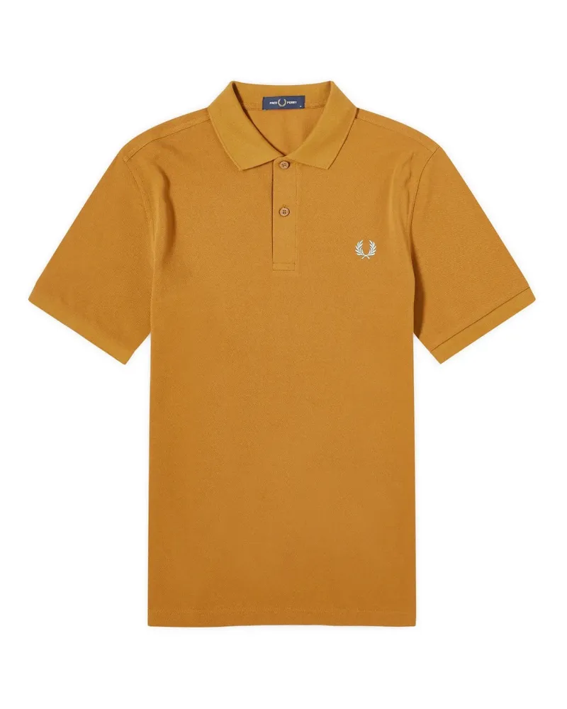 Fred Perry Classic Poloshirt Mit Logo In Dunkelkaramellblau Cognac