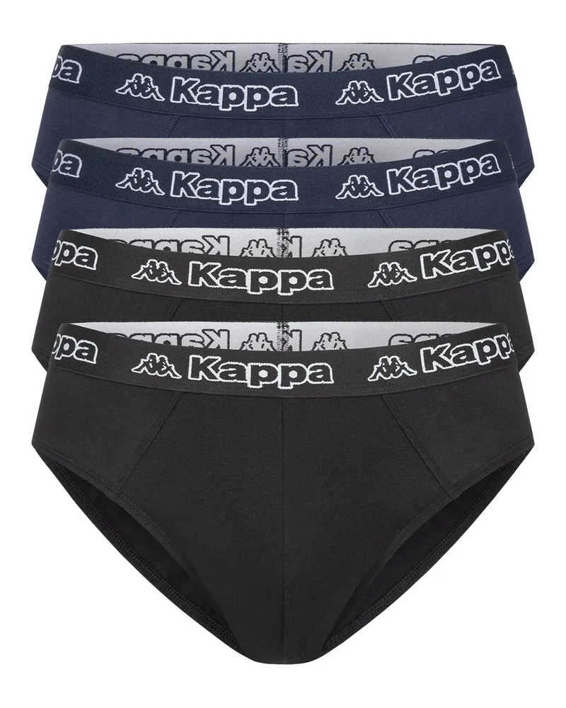 Kappa 4er Set Slip in Schwarz/Blau Schwarz