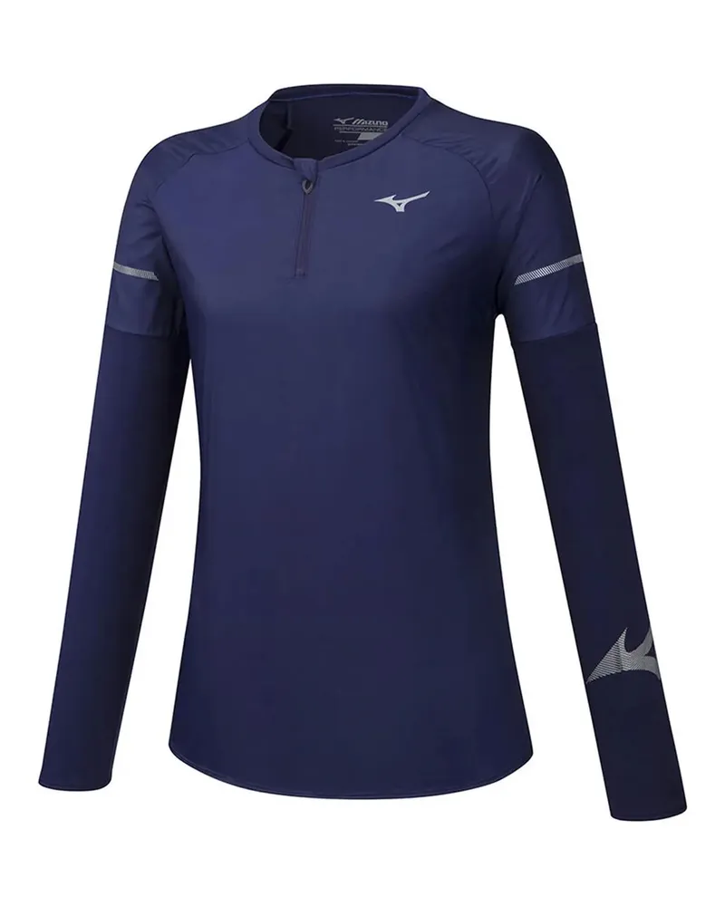 Mizuno Hineri Hybrid Womens Navy Top Marineblau