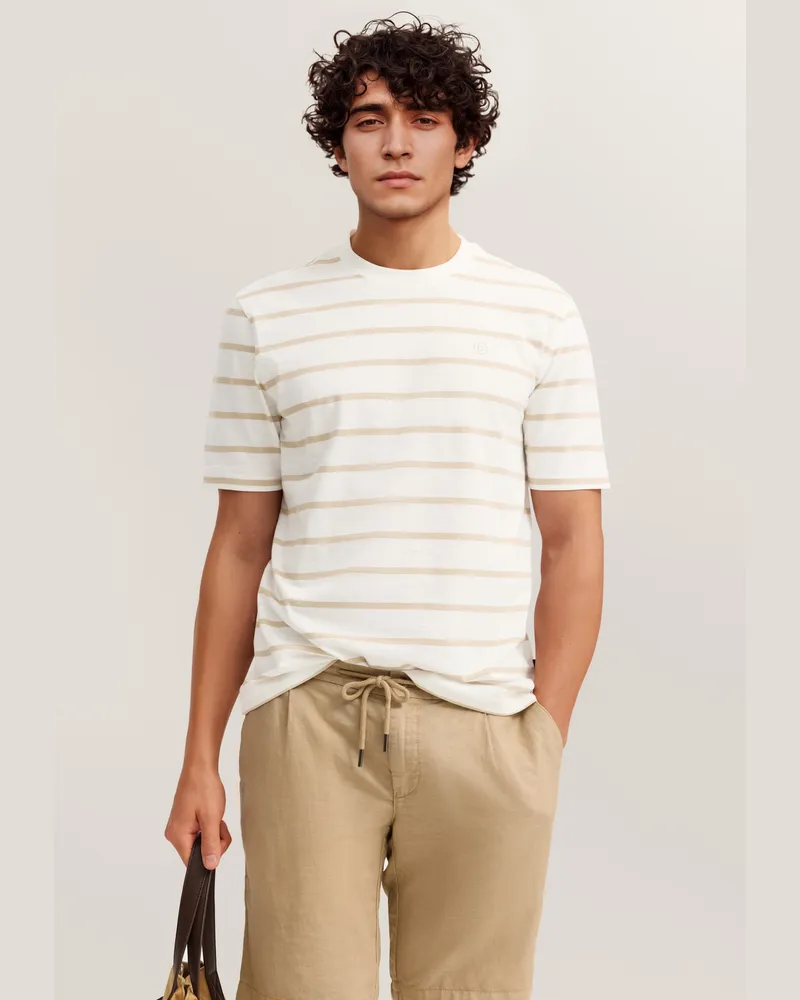 Bugatti Herren T-Shirt aus hochwertiger Baumwolle Beige