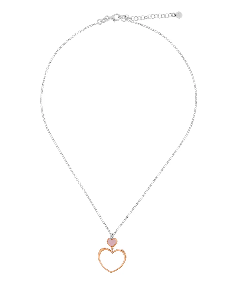 Orphelia Mada' Damen 925 Sterling Silber Kette mit Anhänger - Silber/Rosé ZK-7389 Silber