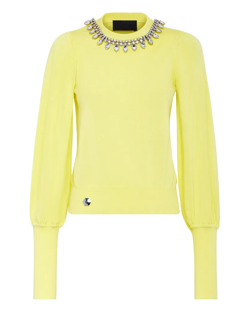 Philipp Plein Rundhalspullover Gelb