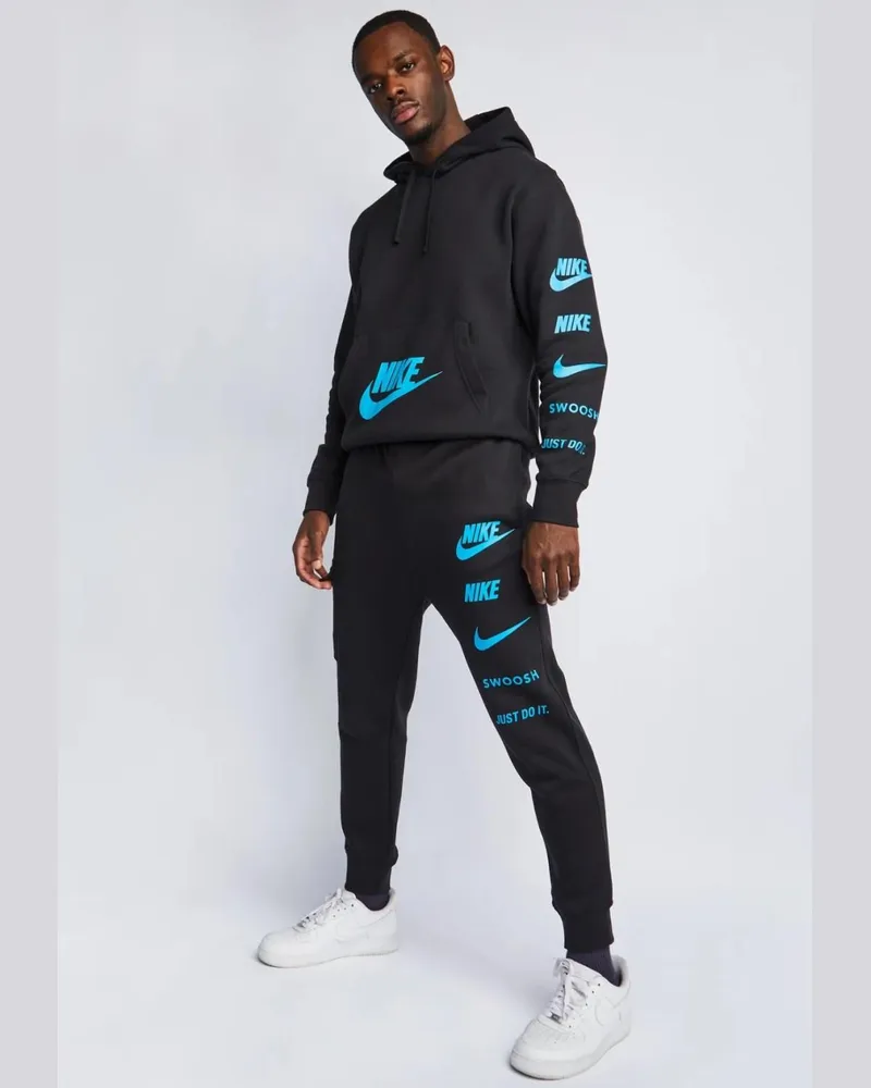 Nike Sportswear Standardausgabe Trainingsanzug mit Kapuze in Schwarz Schwarz