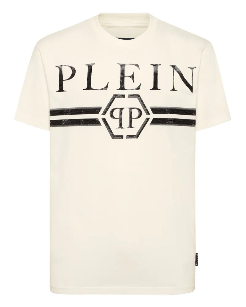 Philipp Plein T-Shirt Rundhalsausschnitt Ss Creme