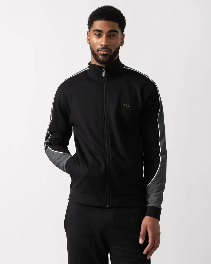 HUGO BOSS Trainingsjacke in Schwarz Schwarz