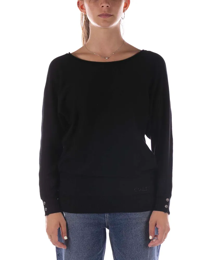 Guess Pullover Adele Bat Sleeve Schwarz Schwarz