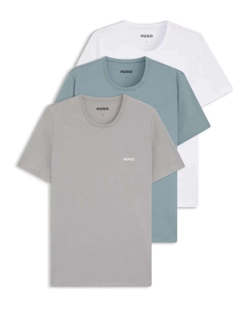 HUGO BOSS Schlafanzug-Oberteil für Herren (3er-Pack) (Weiß/Blau/Grau Blau