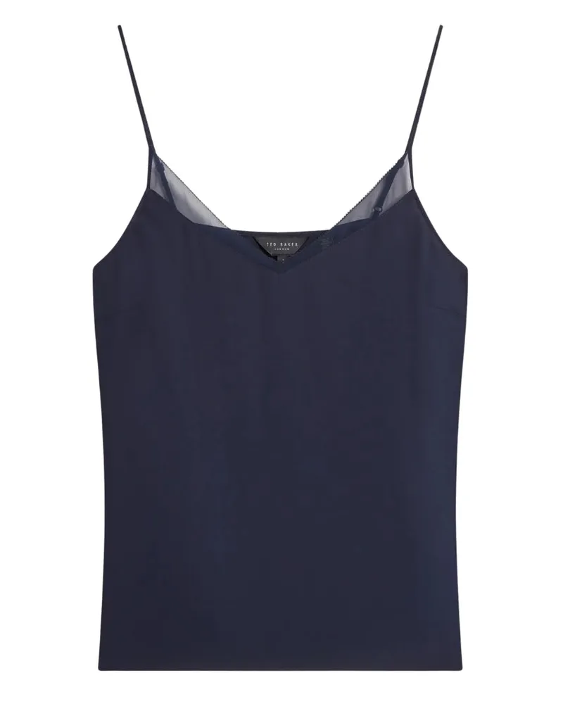 Ted Baker Chiffon-top Mit Einsatz Marineblau