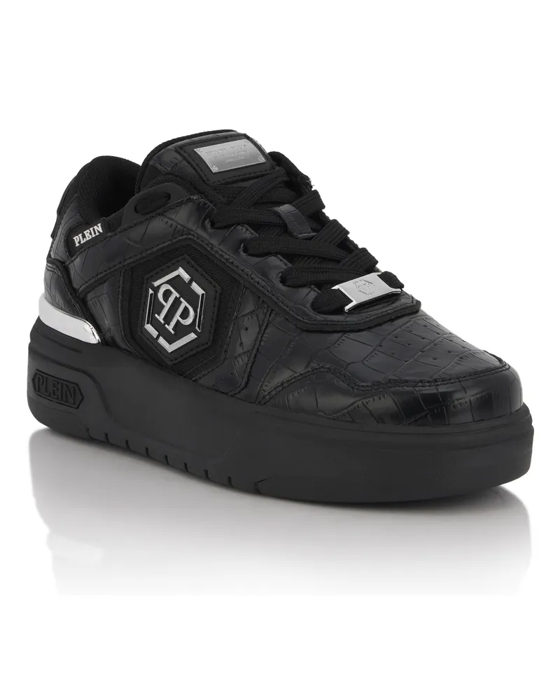 Philipp Plein Low-Top-Sneakers Sk8R Plein Cocco - Schwarz Schwarz