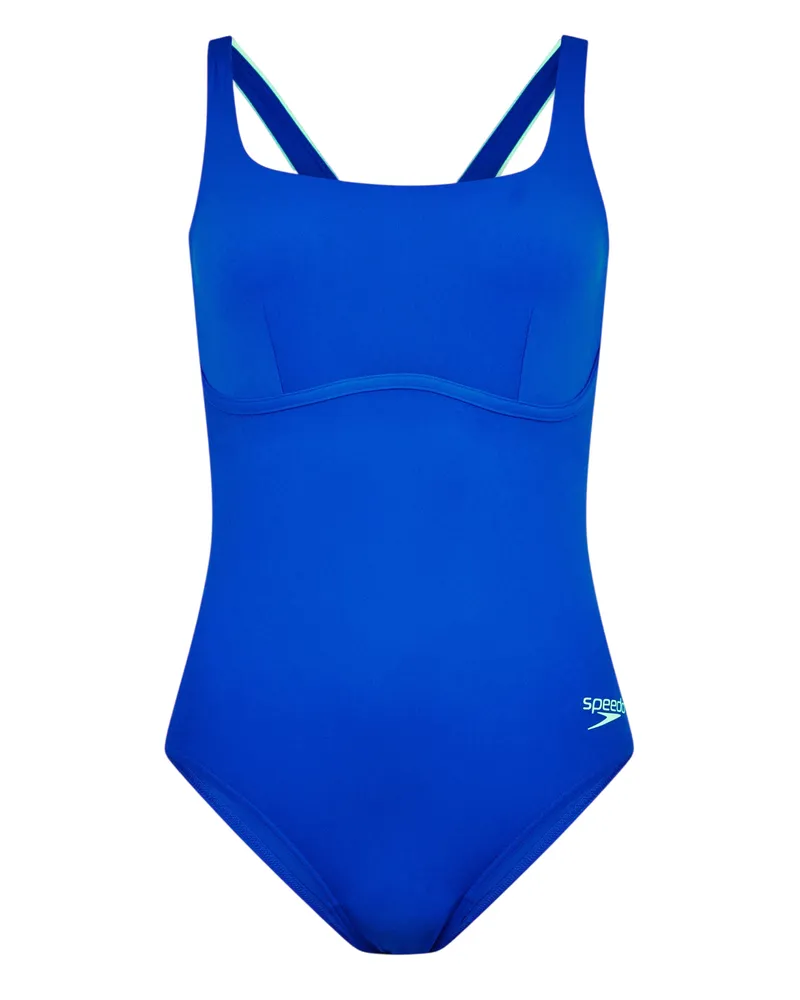 Speedo Flexband" Badeanzug für Damen, Regulär (See-Blau Blau