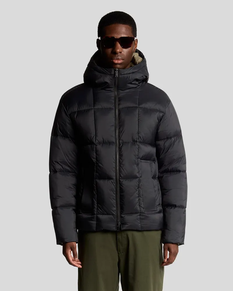Lyle & Scott Square Cocoon Pufferjacke - Schwarz Schwarz