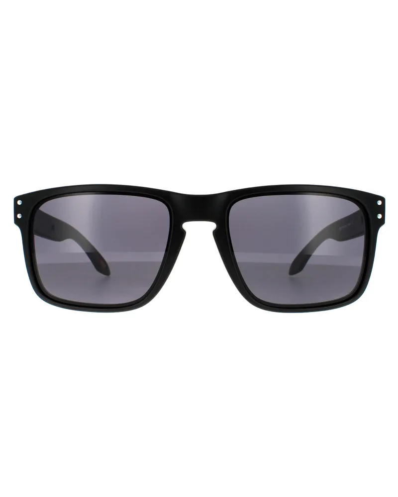 Oakley Rechteckige Herren Sonnenbrille Matt Schwarz Prizm Grau Schwarz