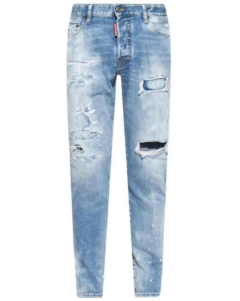 Dsquared2 Skater Jeans Im Destroyed-look, Denimblau Blau