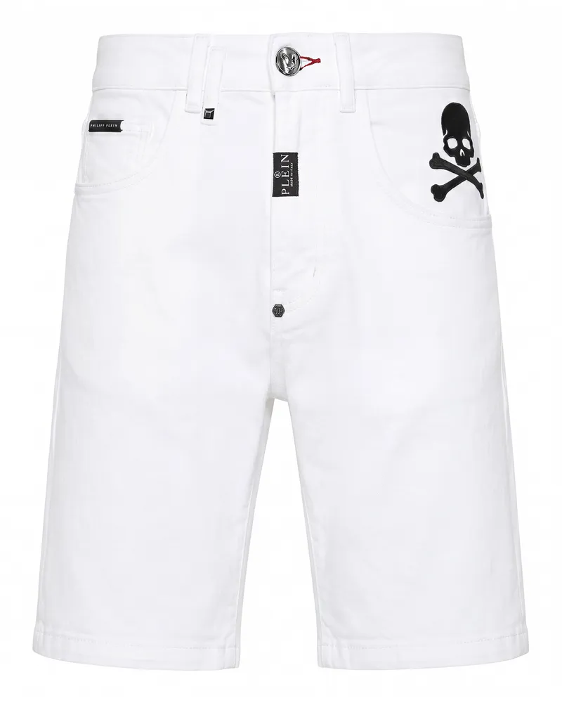 Philipp Plein Denim Formentera Shorts Basics Weiß
