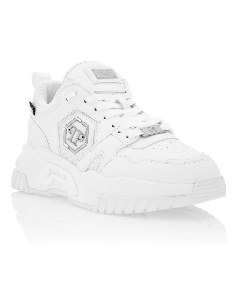 Philipp Plein Lo-Top Turnschuhe Hexagon Weiß