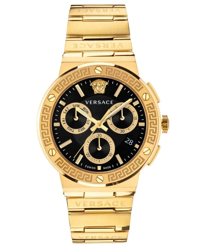 Versace VEZ900421 Herrenuhr Greca Logo Chrono Gold