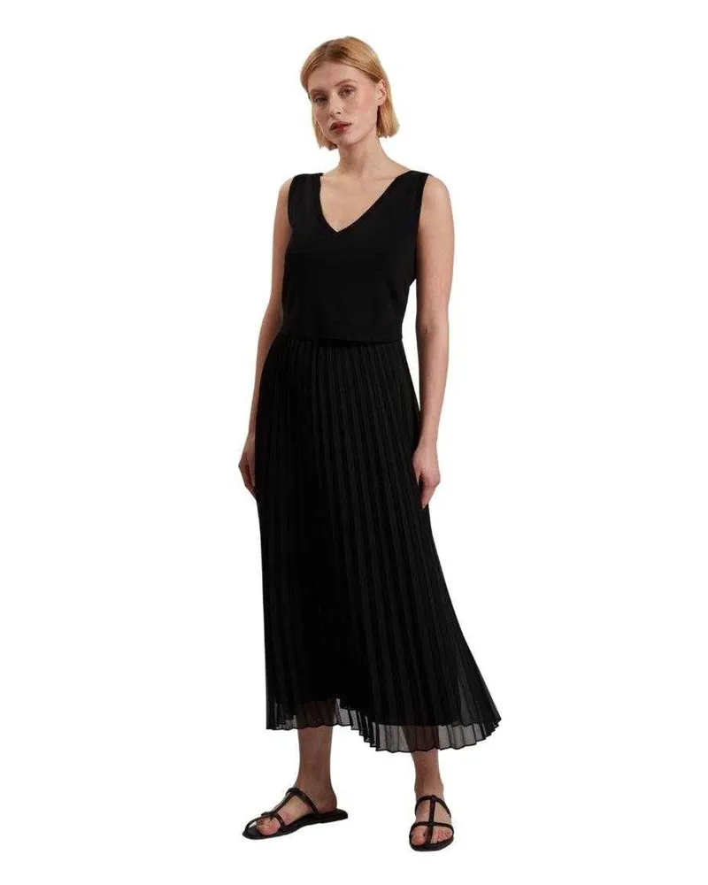 Ted Baker Larnahh" Midikleid für Damen, Trägerhemd (Schwarz Schwarz