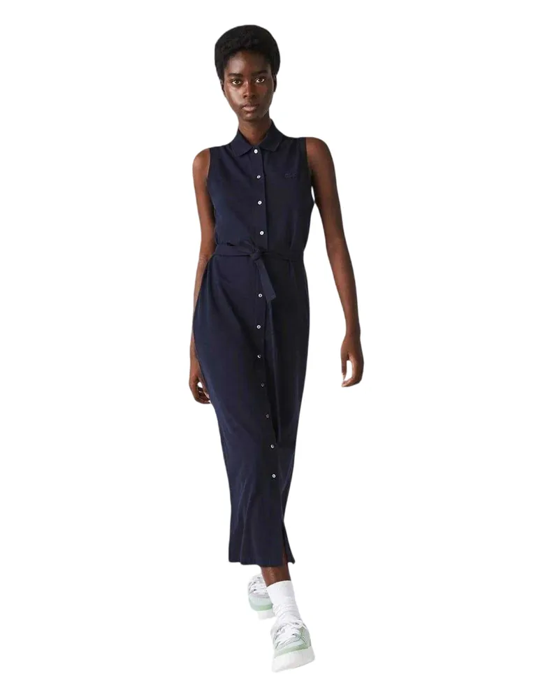 Lacoste T-Shirt-Kleid für Damen, Mit Kragen (Dunkles Marineblau Marineblau